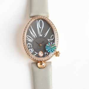 Reloj de Mujer Elegante de Alta Precisión, Edición Limitada, Personalizado, con Bisel de Diamantes en Oro Rosa Ovalado, Esfera Gris, Mecánico Automático de Lujo - Product Image 1