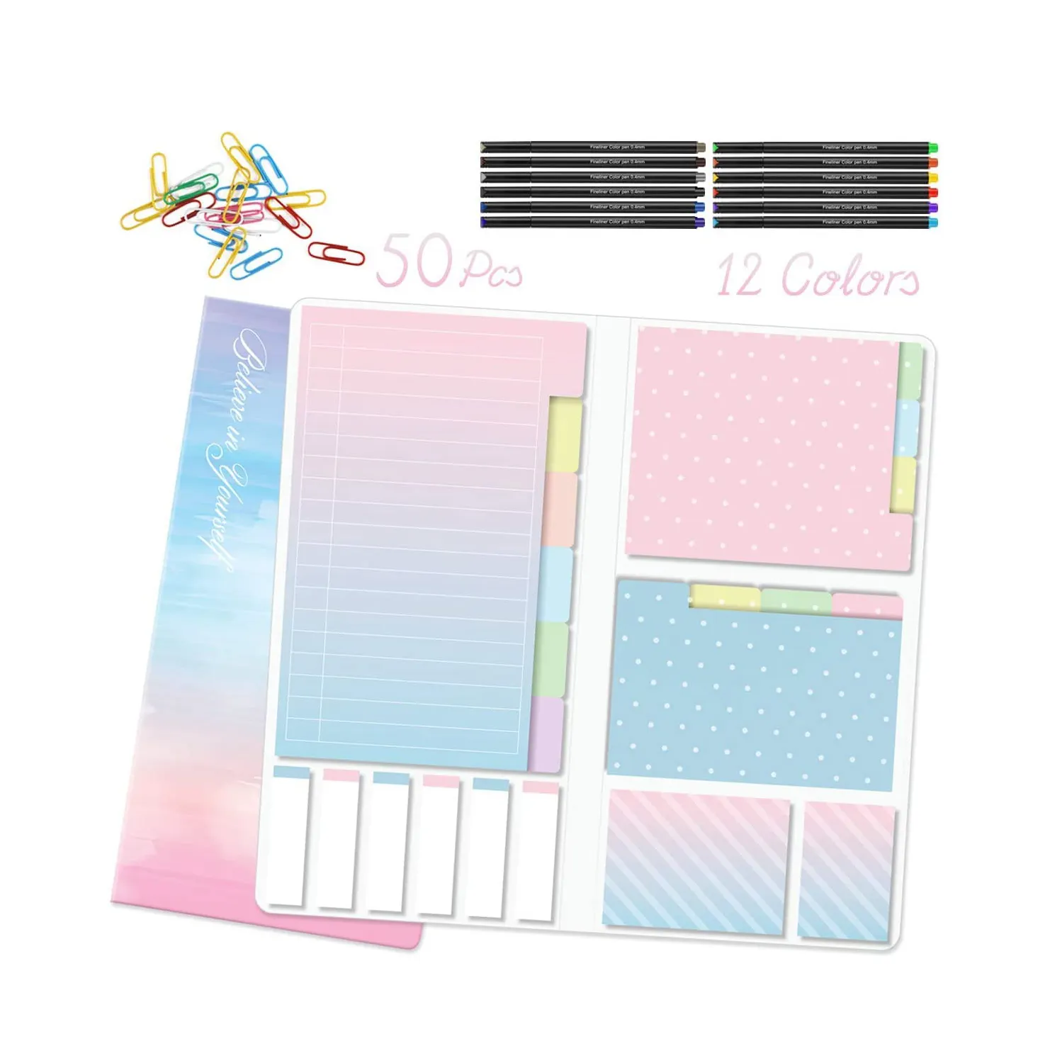 Divider Sticky Notes Tab Set Divider Sticky Notes with Bookmark Index for Study