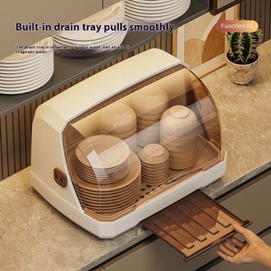 Hình chữ nhật bàn ăn tủ bếp chống bụi thoát nước cup nhôm tiêm PP kỹ thuật trà cup lưu trữ giá cho thực phẩm - Product Image 3