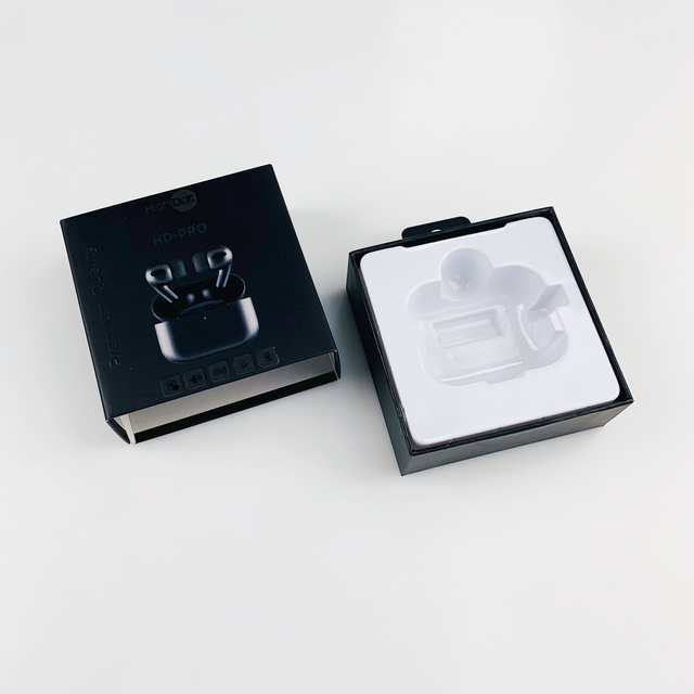 ODM Factory Price bluetooth Earphone Box Embossing TWS Wireless Headset Package Box With Hooks & Blister Tray for airpods