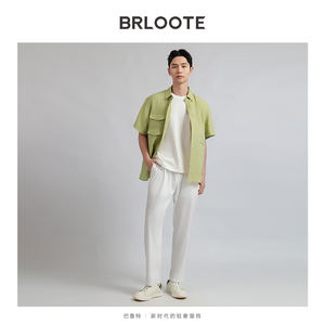 Camicia <span class=keywords><strong>Giacca</strong></span> Casual Oversize da <span class=keywords><strong>Uomo</strong></span> in <span class=keywords><strong>Lino</strong></span>/Cotone Traspirante Personalizzata ODM per Primavera ed Estate - Product Image 4