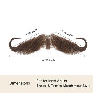 <span class=keywords><strong>Moustache</strong></span> réaliste faite à la main avec des cheveux humains, <span class=keywords><strong>moustache</strong></span> factice élégante pour homme, costume, poils du visage avec dentelle invisible - Product Image 2