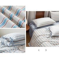 Low MOQ personnalisé fleur imprimée housse de couette ensemble de draps de lit de literie en coton doux