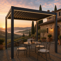 Pergola bioclimatique en aluminium motorisée, imperméable, avec revêtement en poudre, toit à lamelles automatiques, pour jardin, sur mesure, OEM