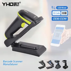 Industry Laser Scanner 1D Wired Barcode Scanner Handfree USB Interface Bar code Scanning Machine With Base Stand