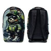 Sac à dos de lycée imprimé graffiti, style streetwear, en polyester résistant à l'eau, sac de cours pour étudiants, logo personnalisé, usine OEM ODM