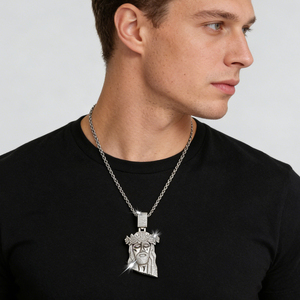 Collar de circonitas estilo rap para hombre, con colgante de corona de rosas de Jesús, el más vendido, joyería exquisita - Product Image 4