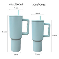 Gobelet isotherme unisexe 40 oz pour voiture, anti-fuite, isolation thermique 6-12h, avec couvercle et paille, poignée confortable, tasse thermos 40 oz