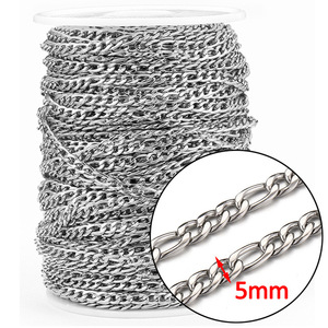 Chaînes Aceworks en acier inoxydable argenté et doré, en rouleau au mètre, référence SPF61217 |   Chaînes de haute qualité pour la fabrication de bijoux - Product Image 4