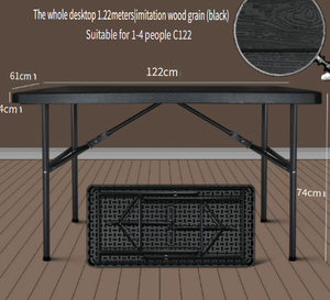 Chất lượng cao màu đen 6ft HDPE Xách Tay Cắm Trại Ngoài Trời sự kiện hình chữ nhật nhựa Mesa plegable khách sạn cho thuê gấp bảng - Product Image 3
