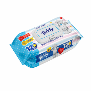 Toallitas Húmedas Teddy 120 Hojas Nuevo Diseño Fórmula Suave Toallitas de Cuidado para Bebés al por Mayor para Piel Sensible para Bebés - Product Image 2