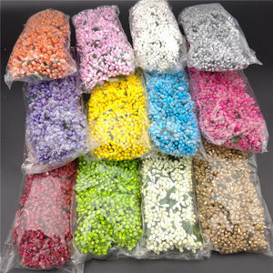 Al por mayor, pistilos florales artificiales de doble cabeza de perlas de yeso multicolor, núcleos de flores hechos a mano para bricolaje y bodas - Product Image 1