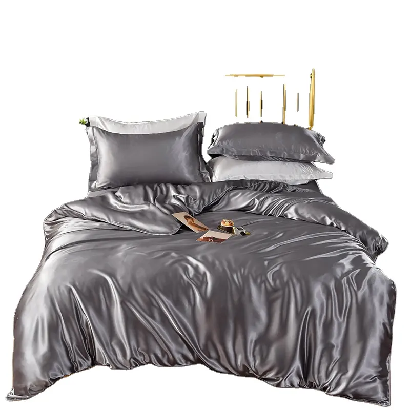 Luxury Solid Silk Bedding Comforter Sets Duvet Cover, Custom Bedding Set, Silk Satin Bedding Sets