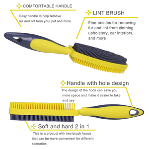 Cao su Pet tóc loại bỏ bàn chải, chó mèo tóc <span class=keywords><strong>Lint</strong></span> Remover Công cụ massage tắm lược bàn chải để làm sạch và chải chuốt (Màu Vàng) - Product Image 4