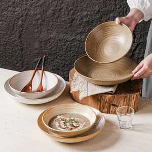 ชามเซรามิกสำหรับร้านอาหาร ชามสลัด ชามก๋วยเตี๋ยว ชามผลไม้ ชามพาสต้า ชามซุป ชามขนมหวาน ชามอาหารเรียกน้ำย่อย รูปทรงกลม สไตล์เรโทร - Product Image 2