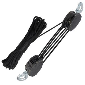 Système de poulie de levage à corde manuel noir polypropylène 50ft 2000 lb avec boucles souples 2PK 18 pouces - Product Image 6