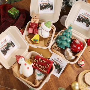 Caja de Regalo con Vela en Forma de Árbol de Navidad Pintada a Mano Estilo Ins Transfronterizo, Recuerdo de Navidad, Vela Divertida para Navidad - Product Image 1