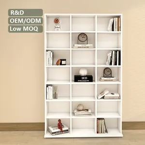 Modern Furniture Bookcase All Solid Wood Bookcase LibraryTall wood white-top bookcase display shelf