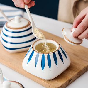 New Household Salt Shaker <b>Ceramic</b> Seasoning <b>Pot</b> Set Kitchen - Product Image 2
