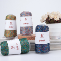 Metallic Thread Silver Yarn for Crochet Bags Fashion Fancy Yarn DIY Hand Knitting Thin Matching Yarn