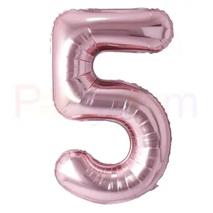40 इंच गुलाब सोने के रंग अंकों पन्नी गुब्बारे जन्मदिन मुबारक इंद्रधनुष संख्या 5 Ballons शादी की जन्मदिन की पार्टी गुब्बारा