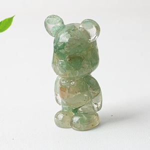 Statuette d'ours en résine époxy avec gravier de cristal d'améthyste naturelle, pour la guérison spirituelle - Product Image 2