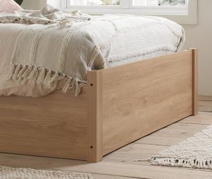 Высококачественная прочная кровать-платформа из массива сосны в современном стиле с элементами из ротанга, размер <span class=keywords><strong>King</strong></span>-Size, 90x200 см - Product Image 6