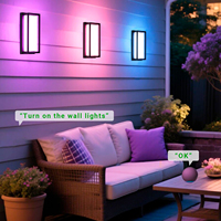 Lumière murale LED carrée moderne Wifi RGB RGBW à changement de couleur, lumière LED intelligente multicolore, décoration murale d'angle pour jardin