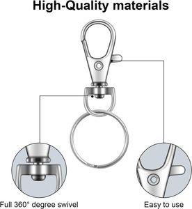 PCS Premium Swivel Lanyard <b>Snap</b> <b>Hook</b> With Key Rings Metal Keychain <b>Hooks</b> For Jewelry Making Crafts Bronze - Product Image 5