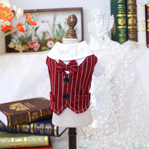 Fabricante ONESTEP venta al por mayor personalizado gato cachorro esmoquin de alta calidad de lana de poliéster abrigo pajarita estampado clásico para primavera invierno - Product Image 4