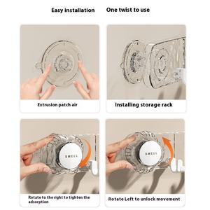 Le <span class=keywords><strong>crochet</strong></span> ondulé suspendu à la ventouse rotative derrière la <span class=keywords><strong>porte</strong></span> de la salle de bain et des toilettes <span class=keywords><strong>sans</strong></span> perçage - Product Image 6