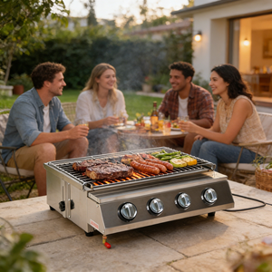 Parrilla Comercial para Barbacoa a Gas con Quemador de Piedra Volcánica, Parrilla para Cocinar, Máquina para Asar Kebab - Product Image 6