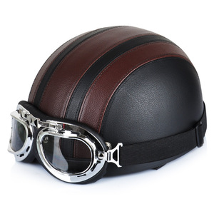 Scooter électrique Citycoco moto casque en cuir rétro personnalité casque mode demi casque envoyer des lunettes - Product Image 3
