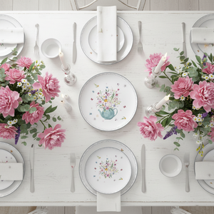 Vajilla de Cerámica Floral Premium, Vajilla Moderna, Juego de Platos, Tazas y Platillos Decorativos, Listo para la Venta en Tiendas de Artículos para el Hogar y la Cocina - Product Image 3