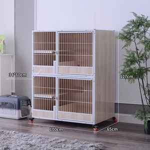 Jaula para Gatos de Madera Maciza de Tres Niveles, Casa para Gatos y Gabinete para el Hogar, Valla Resistente para Gatos - Product Image 1