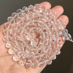 4-12Mm Facet Wit Rondelle Crystal Clear Glas Kralen Losse Spacer Kralen Voor Beadwork Sieraden Maken Diy