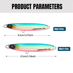 Jiggingpro Plomb Métal Jig Appât Lent Jig Saltwater Fishing Tackle for Ocean Boat Marlin and Snapper Species Jigging Lure Fishing - Product Image 3