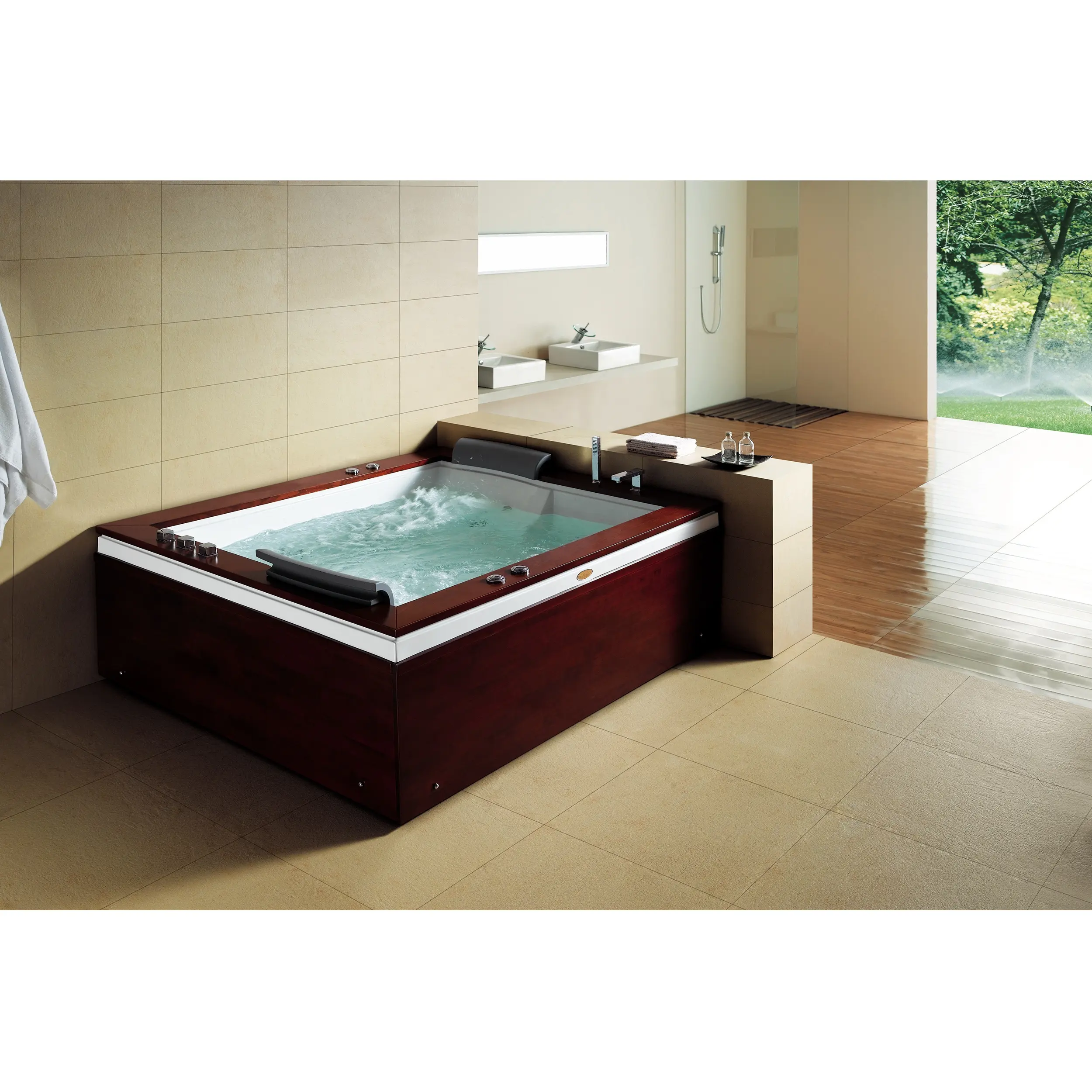 Mexda Rechthoekige Whirlpool Indoor Warm Bad 2 Zetels Luxe Massage Bad WS-0502
