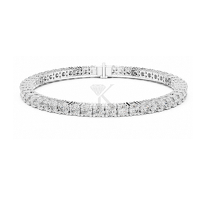 Pulsera de tenis con diamantes naturales talla brillante redonda en plata, joyería nupcial clásica, elegante y de lujo. - Product Image 3