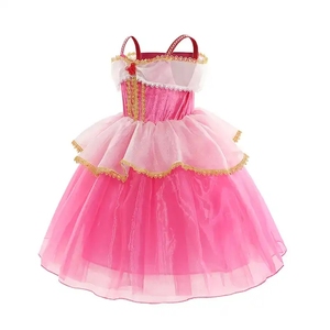 <span class=keywords><strong>Belle</strong></span> <span class=keywords><strong>au</strong></span> <span class=keywords><strong>bois</strong></span> <span class=keywords><strong>dormant</strong></span> princesse Aurora Costume filles fête d'anniversaire habiller hors épaule dentelle cadeau de noël tenues de fête fantaisie - Product Image 3