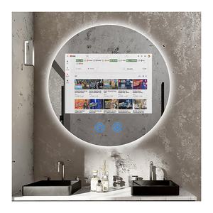 2023 màn hình cảm ứng tường vành đai treo vòng tắm gương thông minh Android TV phòng tắm với LED ánh sáng ma thuật thông minh gương - Product Image 1