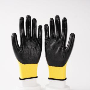 قفازات نايلون رمادية مطلية بالندف من النتريل، قفازات maxflex مطلية بالنتريل، قفازات العمل مطلية بالنيترل الأخضر، قفازات العمل الآمنة - Product Image 2