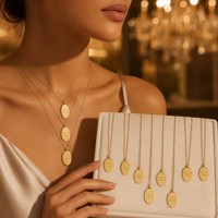 Collier pendentif 12 pierres de naissance en acier inoxydable plaqué or 18 carats, design fleur de lune tendance, finition mate