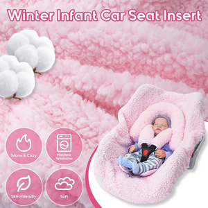 V260 Vente en gros Personnalisé Support de tête pour siège <span class=keywords><strong>auto</strong></span> en polaire peluche pour nouveau-né avec 2 coussinets de fixation pour siège <span class=keywords><strong>auto</strong></span> Insert de siège <span class=keywords><strong>auto</strong></span> pour bébé d'hiver - Product Image 2