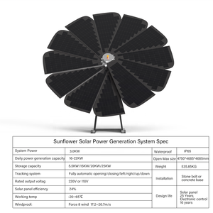 แผงโซลาร์เซลล์แบบยืดหยุ่นสั่งทำพิเศษ ระบบพลังงาน 3 กิโลวัตต์ รุ่น Sunflower SR-SS3KW ระบบพลังงานแสงอาทิตย์ 3 กิโลโวลต์แอมแปร์ รุ่น SR-SS3KW - Product Image 2