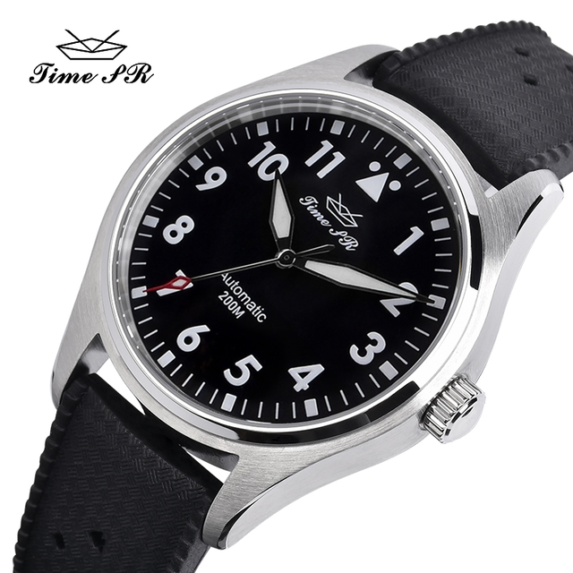 Luxury Super Luminous Diving Watch Bronze Wood Automatic Sapphire Glass Water Resistant 200M Wrist Watch