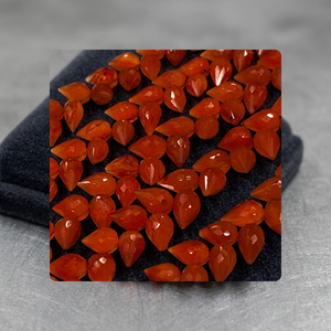 Cuentas de Piedra Preciosa Natural Semipreciosa de Cornalina Roja Facetada en Forma de Lágrima de 8 Pulgadas, 6-9 mm, para la Fabricación de Joyas - Product Image 3