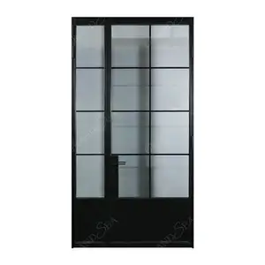 Porta de entrada de alumínio para bancada interior com fechamento automático de alumínio e encaixe macio único