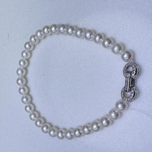 Pulsera de Plata Pura con Doble Aro y Diseño de Nicho con Accesorios Redondos de Agua Dulce Natural de 5-6 mm con Efecto Aurora para Mujer - Product Image 3