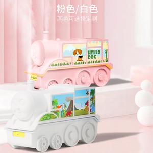 Mini Humidificador con Forma de Tren, 120 ml, Difusor de Aroma Ultrasónico con Alimentación USB para el Hogar, Rosa y Blanco, Personalizable - Product Image 1